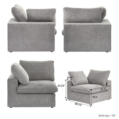 Linen Sectional Sofa Modern Upholstered Loveseat Couch