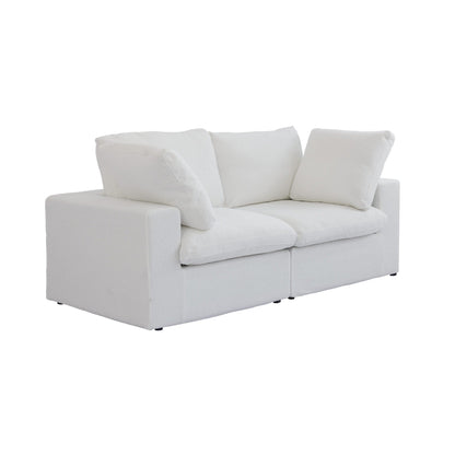 Linen Sectional Sofa Modern Upholstered Loveseat Couch