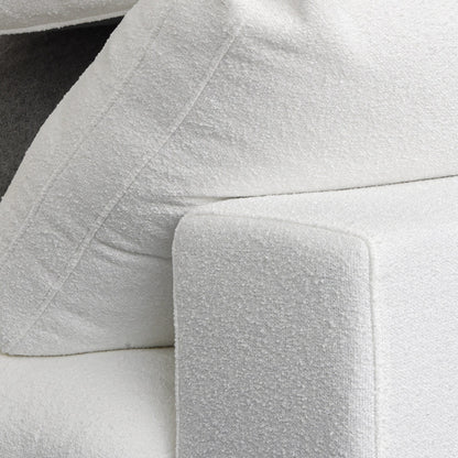 Linen Sectional Sofa Modern Upholstered Loveseat Couch