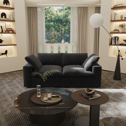 Linen Sectional Sofa Modern Upholstered Loveseat Couch
