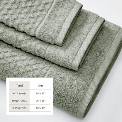 Linery & Co. Cotton Diamond Waffle Texture Bath Towels.