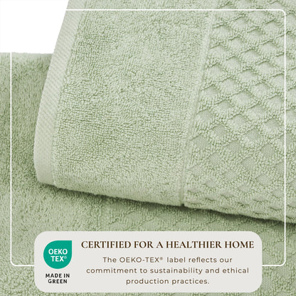Linery & Co. Cotton Diamond Waffle Texture Bath Towels.