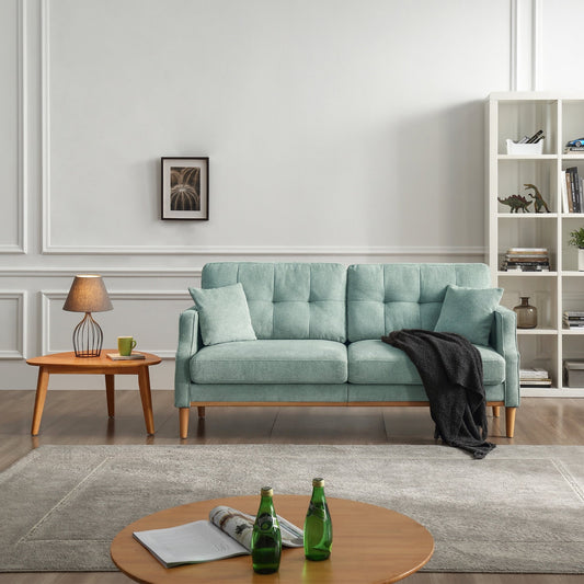 Upholstered Sofa with Waterproof Fabric and USB Port - 32.30 x 70.10 x 35.03