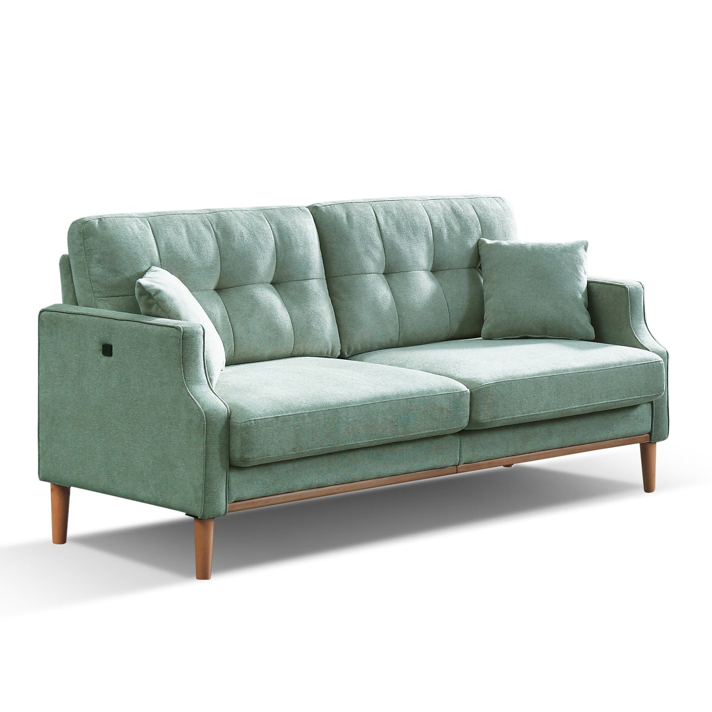 Upholstered Sofa with Waterproof Fabric and USB Port - 32.30 x 70.10 x 35.03