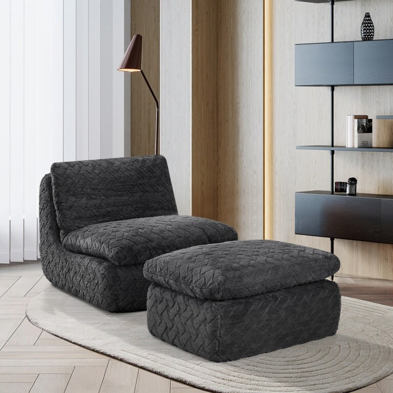 Full Compression Sofa Chair With Swivel Add Ottoman
