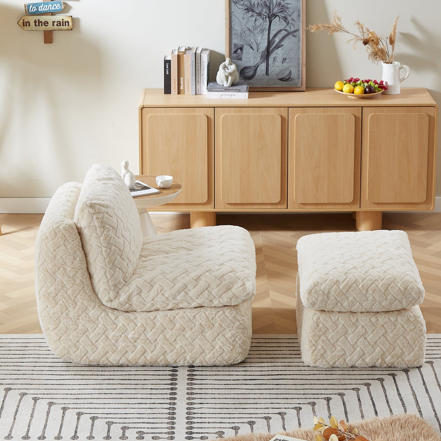 Full Compression Sofa Chair With Swivel Add Ottoman