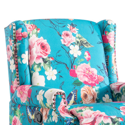 29'' W Pattern Swivel Glider Manual Push Back Recliner Chair Set of 2