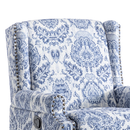 29'' W Pattern Swivel Glider Manual Push Back Recliner Chair Set of 2