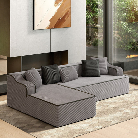 MAISON ARTS Convertible L-Shaped No Assembly Sectional Chaise Sofa for Living Room