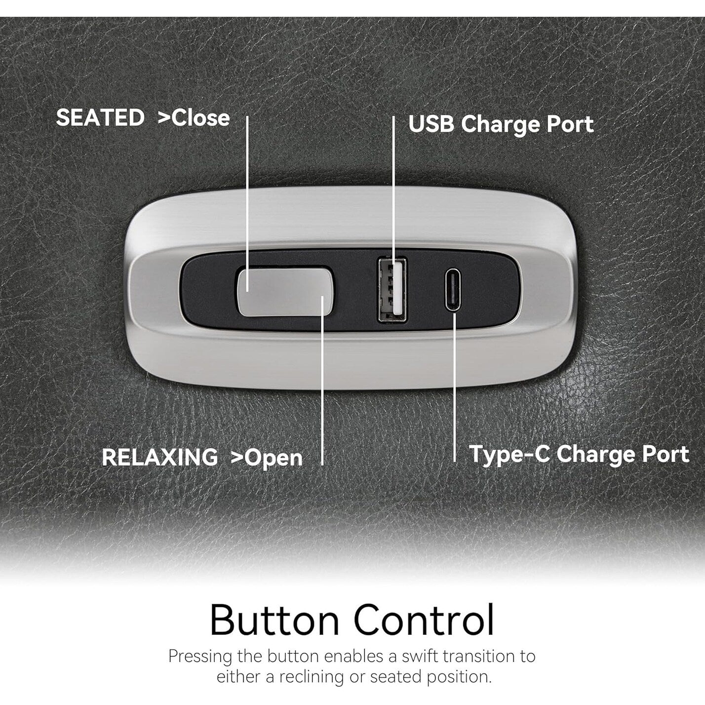 MCombo Power Small Recliners, Modern Zero Wall Hugger Recliners Chair with Lumbar Support, USB and Charging Ports, FSC Certified