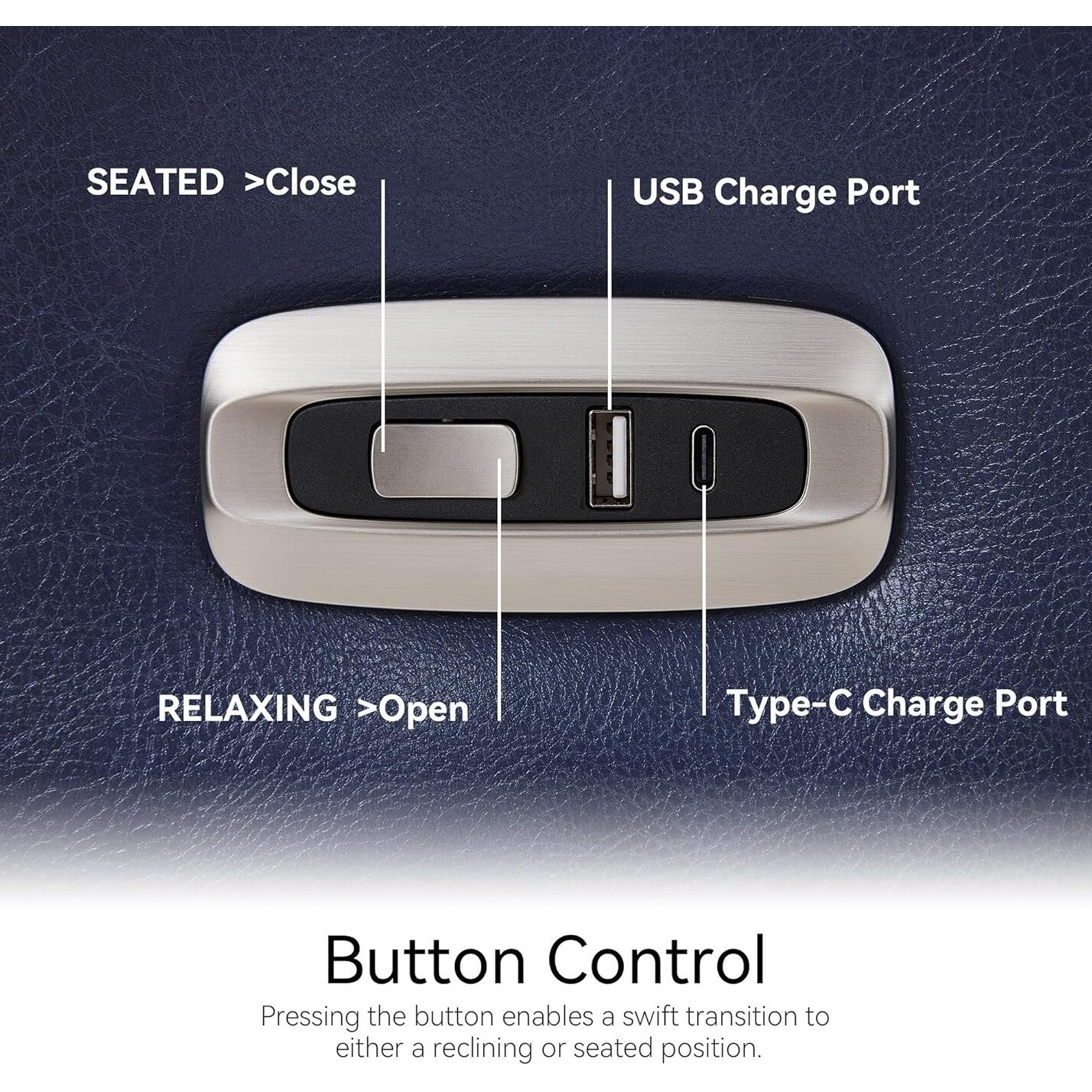 MCombo Power Small Recliners, Modern Zero Wall Hugger Recliners Chair with Lumbar Support, USB and Charging Ports, FSC Certified
