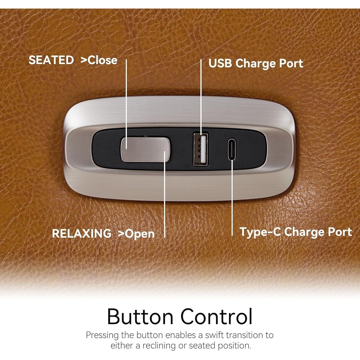 MCombo Power Small Recliners, Modern Zero Wall Hugger Recliners Chair with Lumbar Support, USB and Charging Ports, FSC Certified