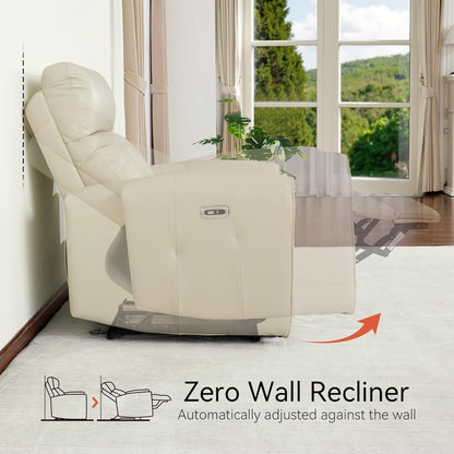 MCombo Power Small Recliners, Modern Zero Wall Hugger Recliners Chair with Lumbar Support, USB and Charging Ports, FSC Certified