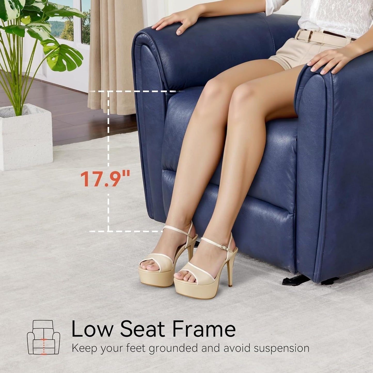 MCombo Power Small Recliners, Modern Zero Wall Hugger Recliners Chair with Lumbar Support, USB and Charging Ports, FSC Certified