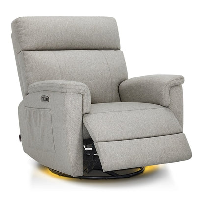 MCombo Power Swivel Glider Recliner Nursery Chair, Fabric PR601