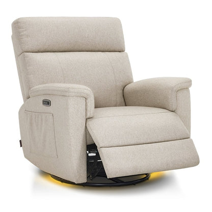 MCombo Power Swivel Glider Recliner Nursery Chair, Fabric PR601