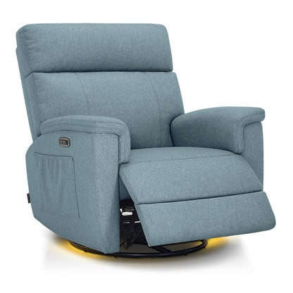 MCombo Power Swivel Glider Recliner Nursery Chair, Fabric PR601