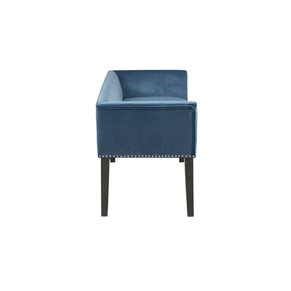 Madison Park Welburn 49.5 Upholstered Bench with Back & Wood Legs