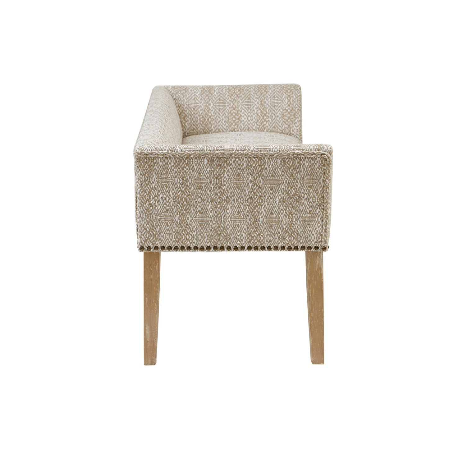 Madison Park Welburn 49.5 Upholstered Bench with Back & Wood Legs