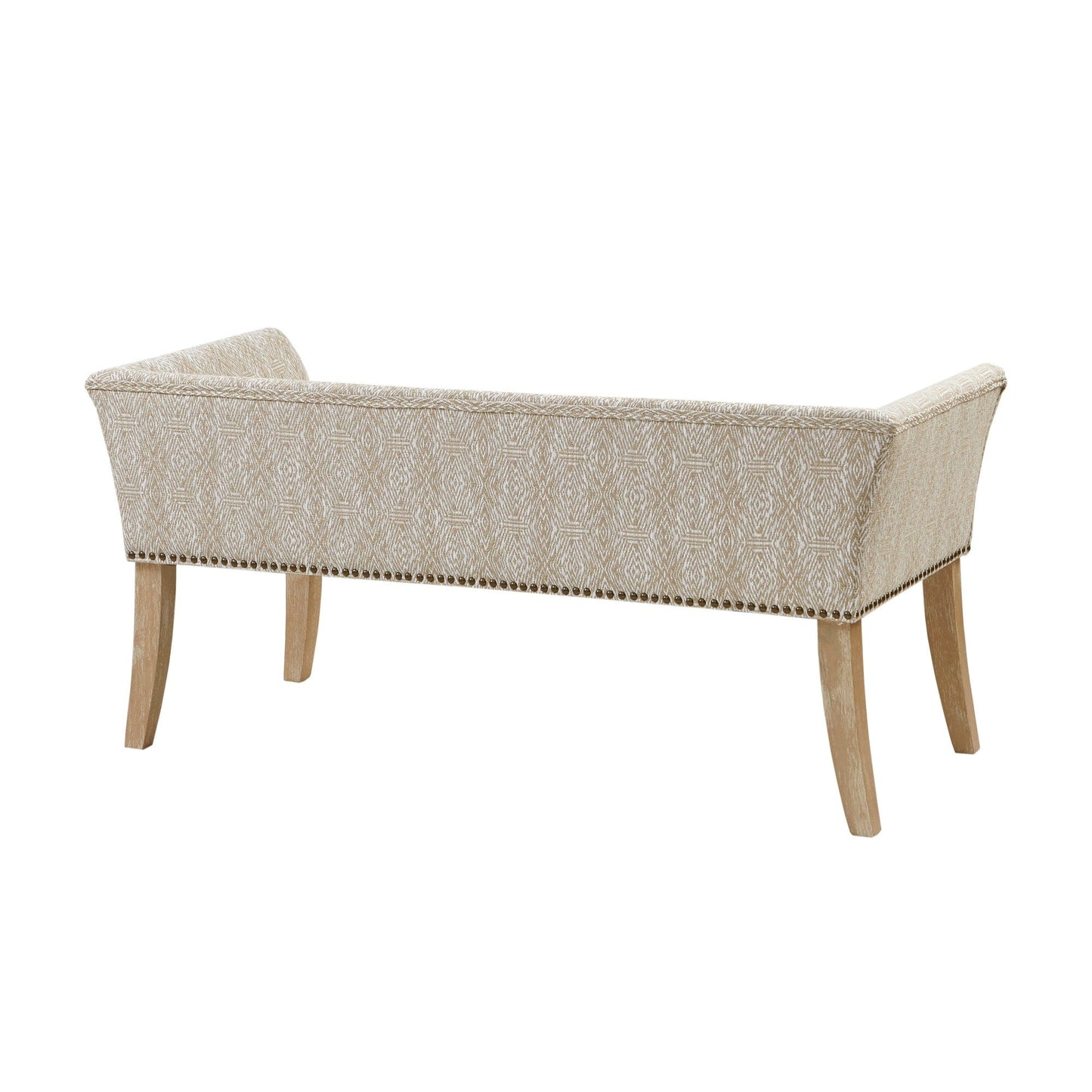 Madison Park Welburn 49.5 Upholstered Bench with Back & Wood Legs