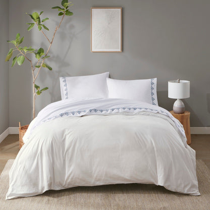 Madison Park Embroidered Microfiber 4 PC Sheet Set