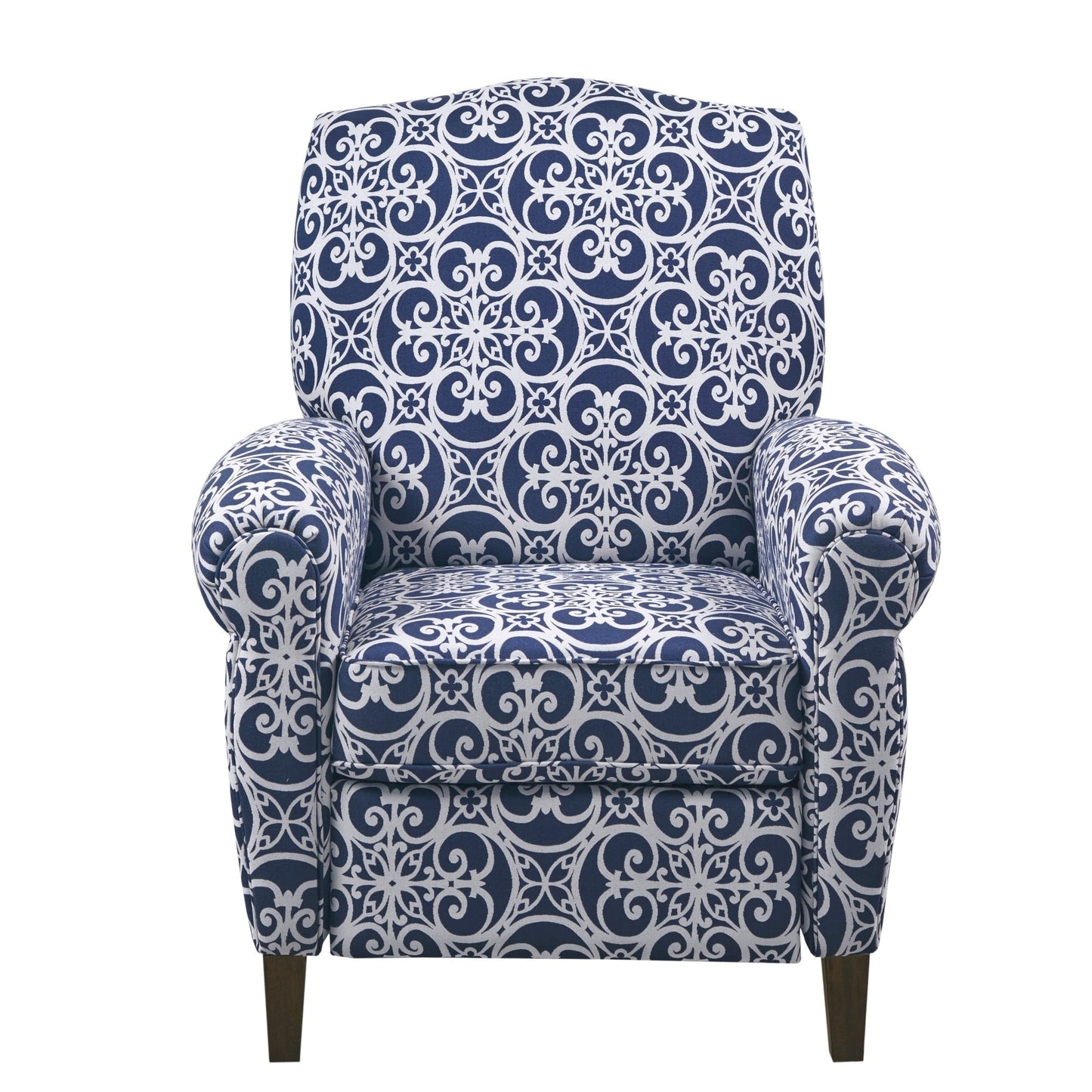 Madison Park Oscar Solid Wood Upholstered Push Back Recliner Chair with Rolled Arms