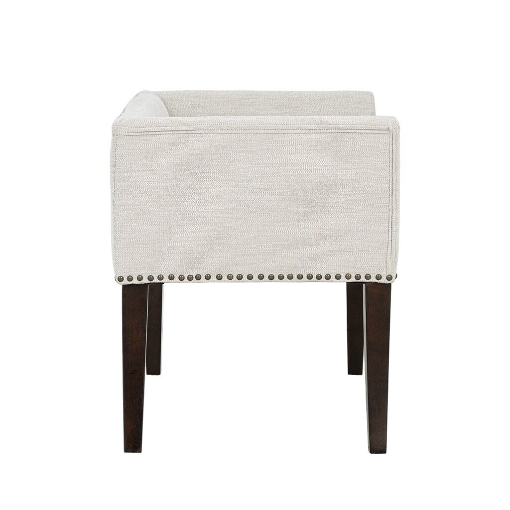 Madison Park Welburn 49.5 Upholstered Bench with Back & Wood Legs
