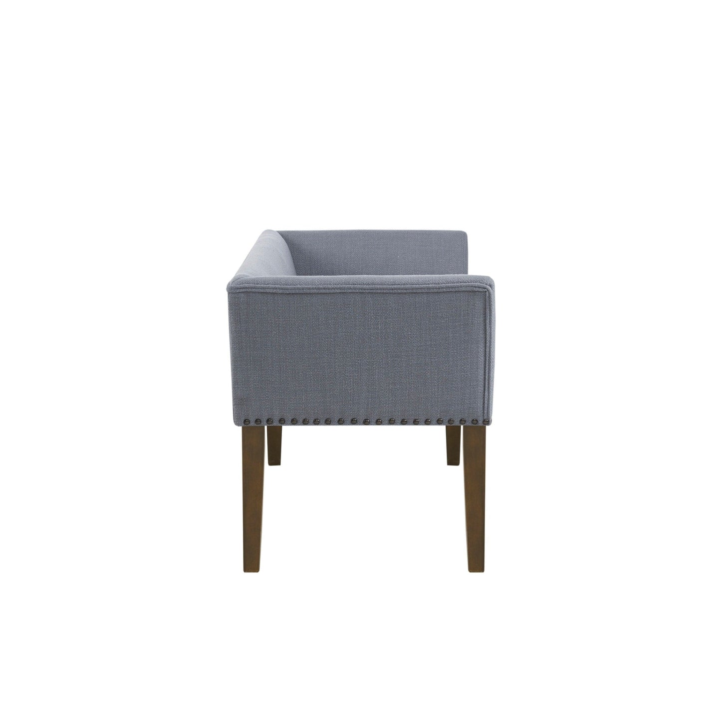 Madison Park Welburn 49.5 Upholstered Bench with Back & Wood Legs