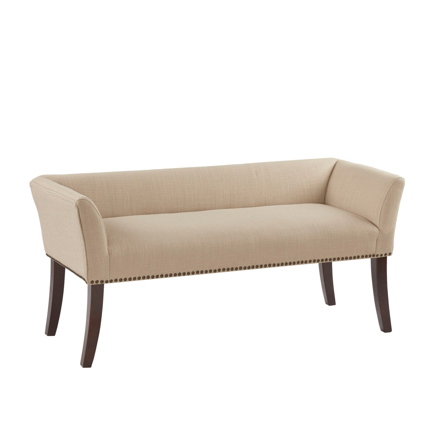 Madison Park Welburn 49.5 Upholstered Bench with Back & Wood Legs