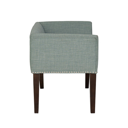 Madison Park Welburn 49.5 Upholstered Bench with Back & Wood Legs