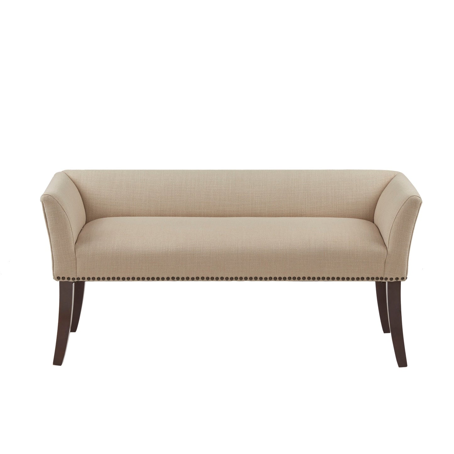 Madison Park Welburn 49.5 Upholstered Bench with Back & Wood Legs