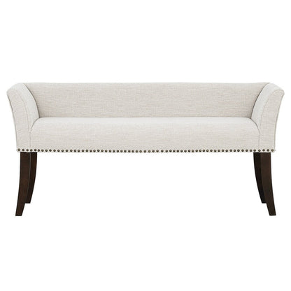 Madison Park Welburn 49.5 Upholstered Bench with Back & Wood Legs