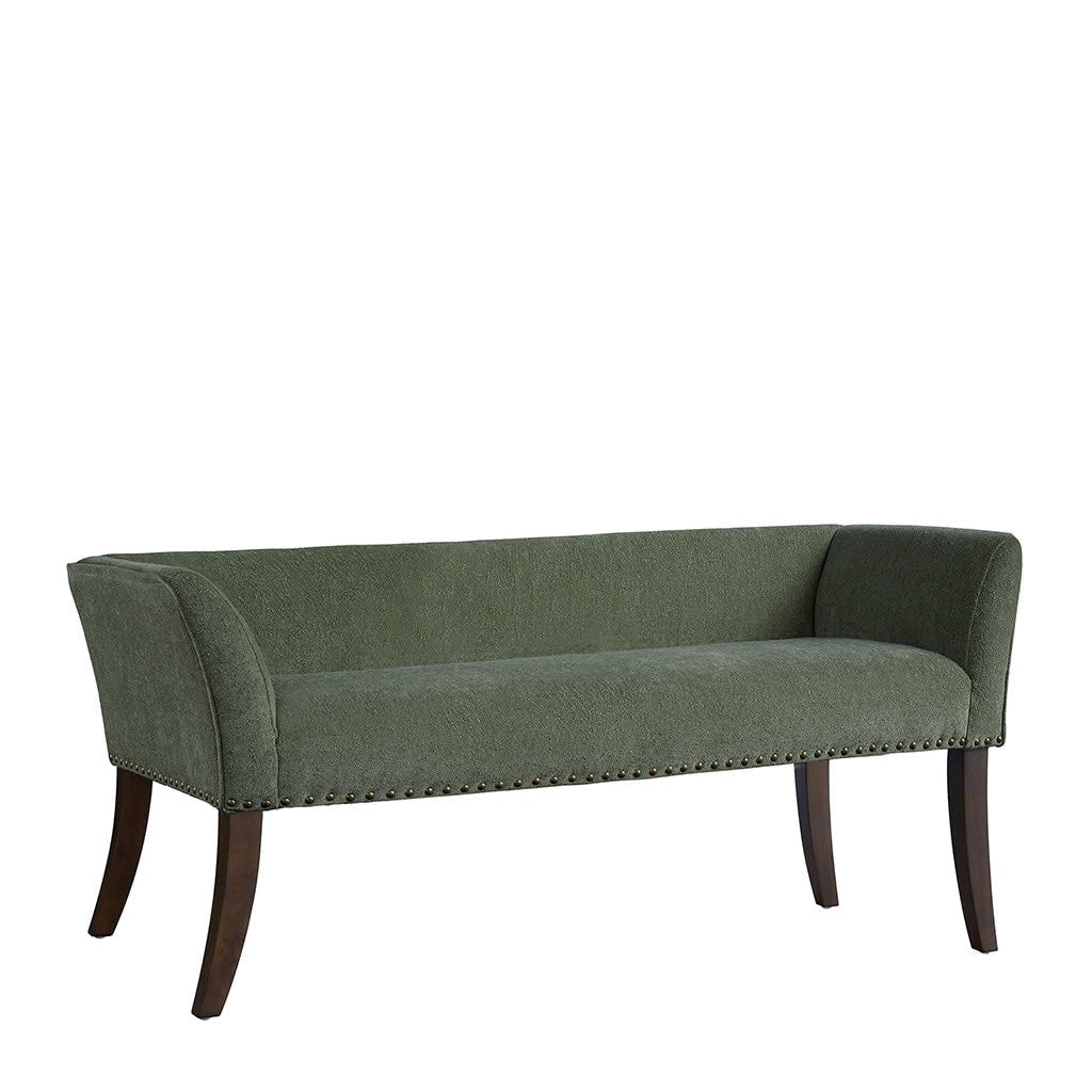 Madison Park Welburn 49.5 Upholstered Bench with Back & Wood Legs