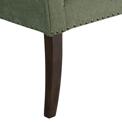 Madison Park Welburn 49.5 Upholstered Bench with Back & Wood Legs