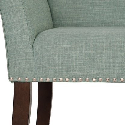 Madison Park Welburn 49.5 Upholstered Bench with Back & Wood Legs