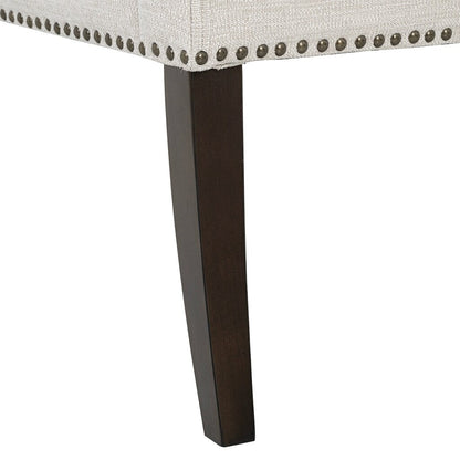 Madison Park Welburn 49.5 Upholstered Bench with Back & Wood Legs