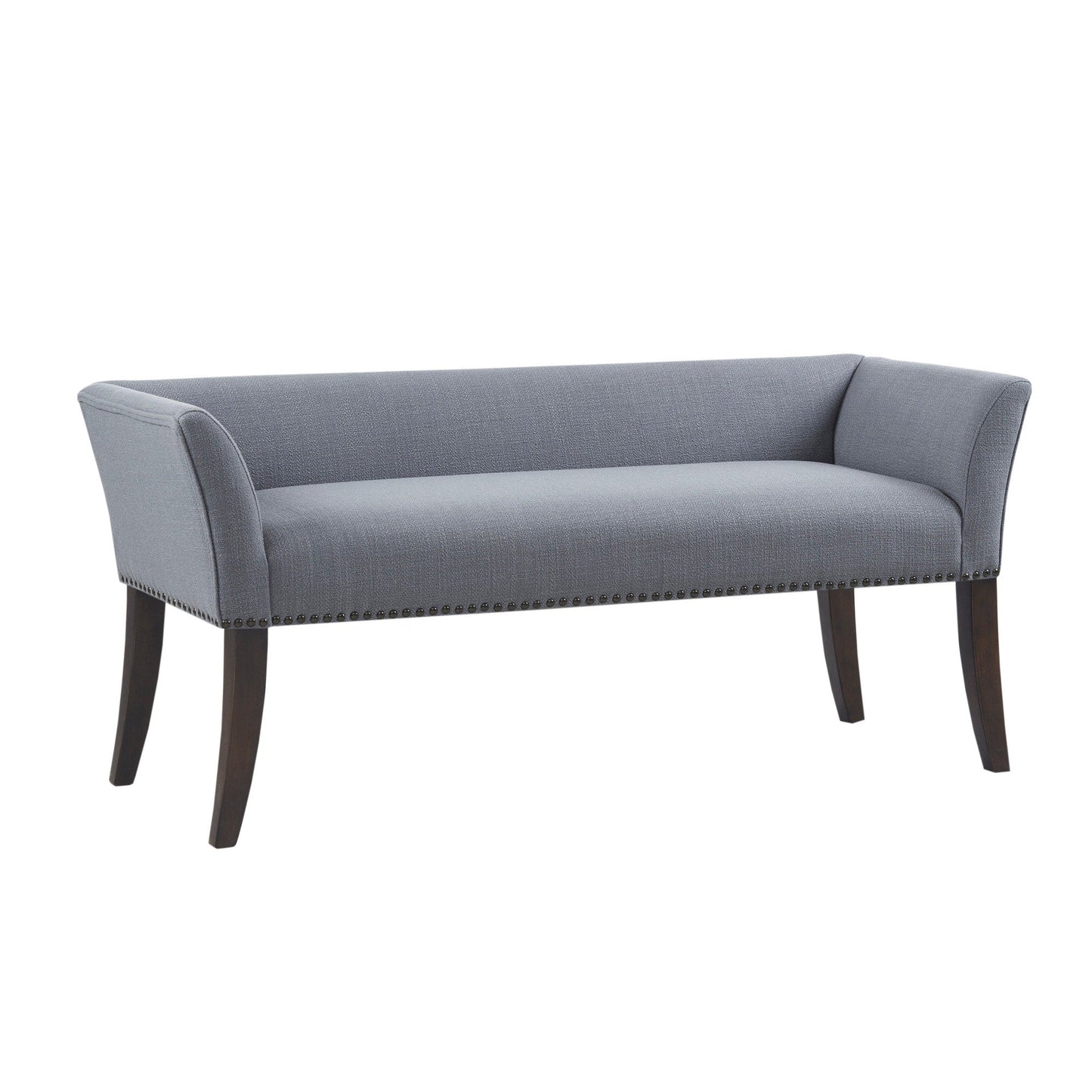 Madison Park Welburn 49.5 Upholstered Bench with Back & Wood Legs