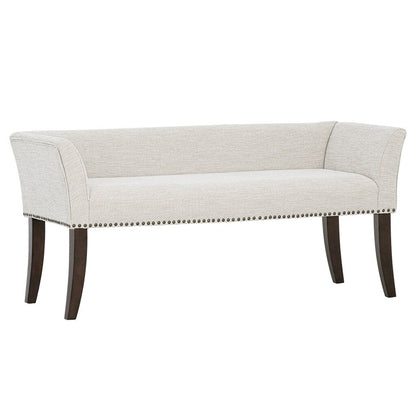 Madison Park Welburn 49.5 Upholstered Bench with Back & Wood Legs