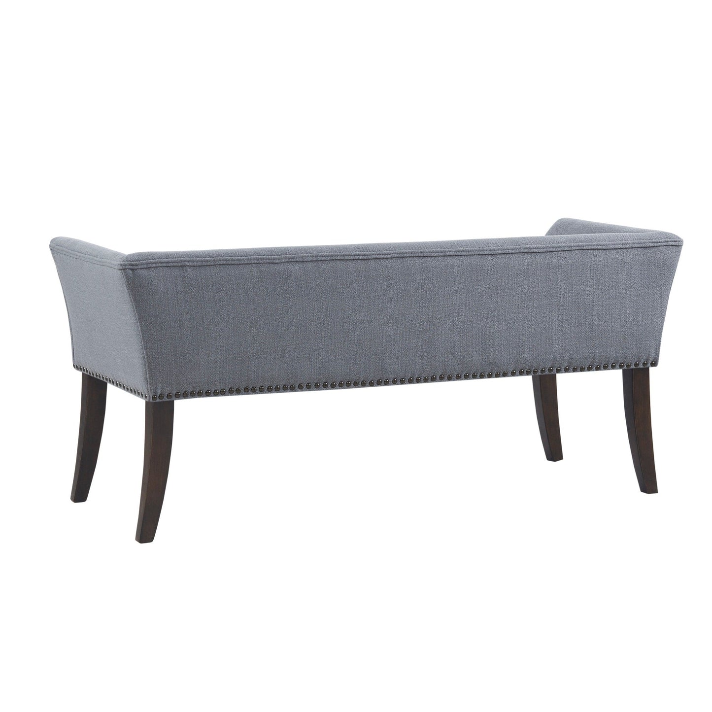 Madison Park Welburn 49.5 Upholstered Bench with Back & Wood Legs