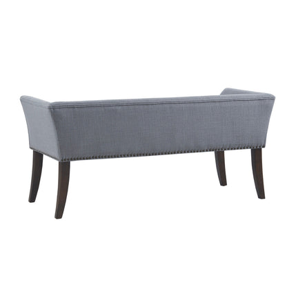 Madison Park Welburn 49.5 Upholstered Bench with Back & Wood Legs