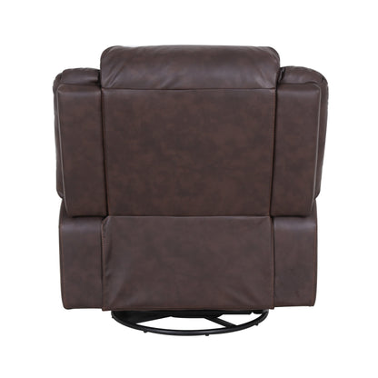 Malic Tufted Faux Leather Swivel Recliner by Christopher Knight Home