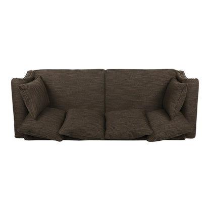 Manbow Fabric Pillowback 3 Seater Sofa with Nailhead Trim by Christopher Knight Home