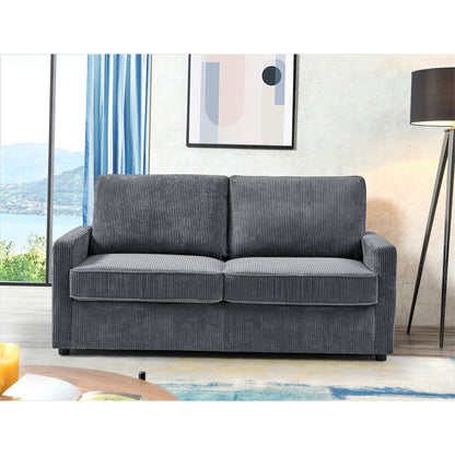 Manchester Polyester Corduroy 70 inch Square Arms Sofa Bed