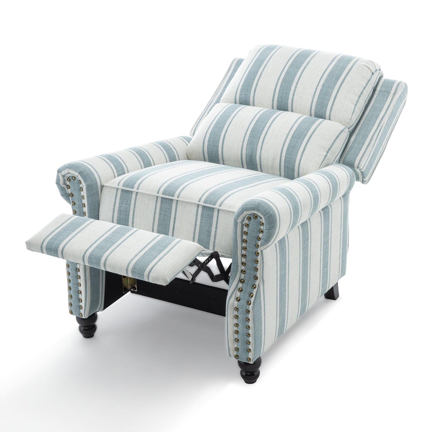 2 Set Manual Pushback Recliner Chair with Nailhead Trim