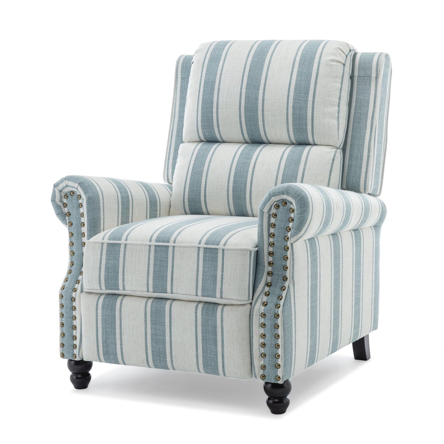 2 Set Manual Pushback Recliner Chair with Nailhead Trim