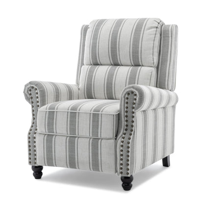2 Set Manual Pushback Recliner Chair with Nailhead Trim