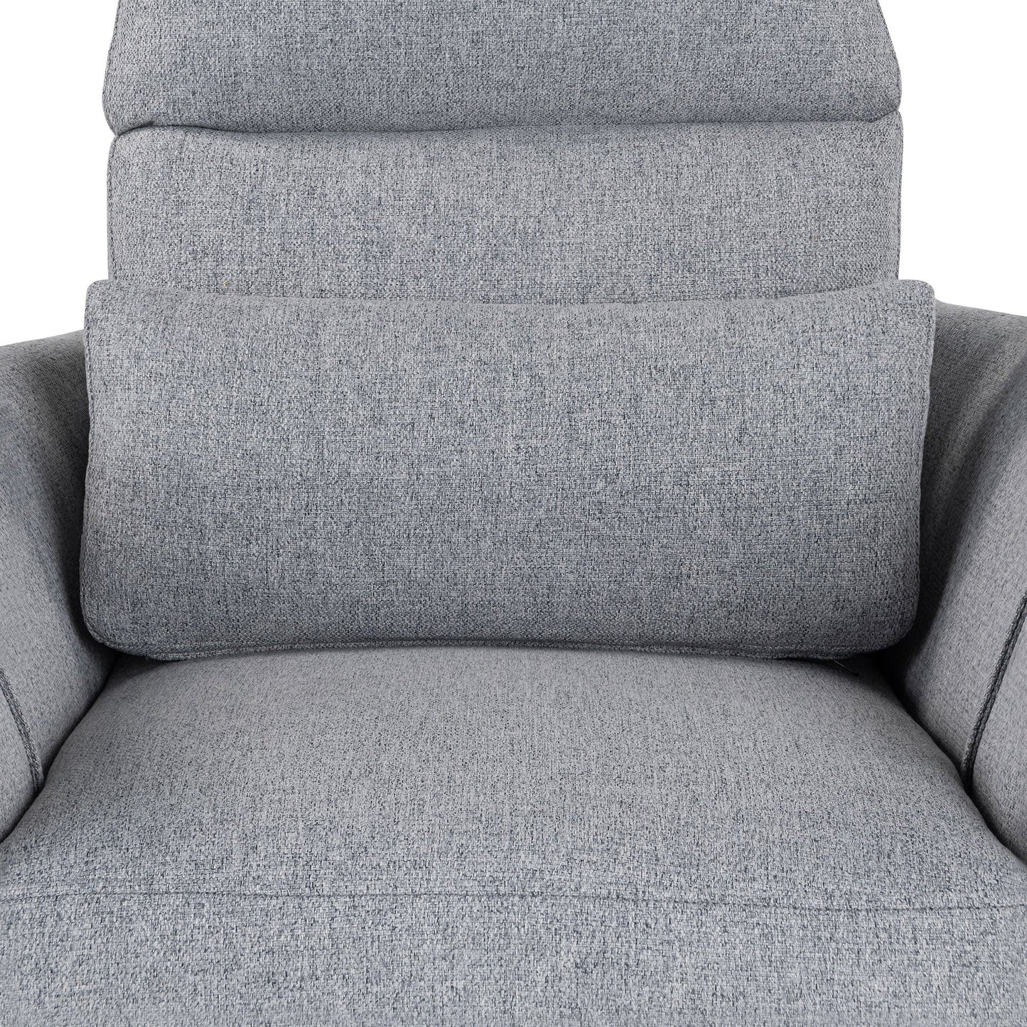 Manual Upholstered Swivel Rocker Recliner with 360° Rotation, Adjustable Backrest, and Removable Support Pillows