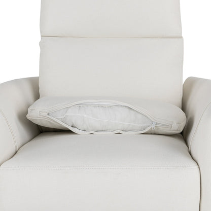 Manual Upholstered Swivel Rocker Recliner with 360° Rotation, Adjustable Backrest, and Removable Support Pillows