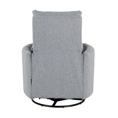 Manual Upholstered Swivel Rocker Recliner with 360° Rotation, Adjustable Backrest, and Removable Support Pillows