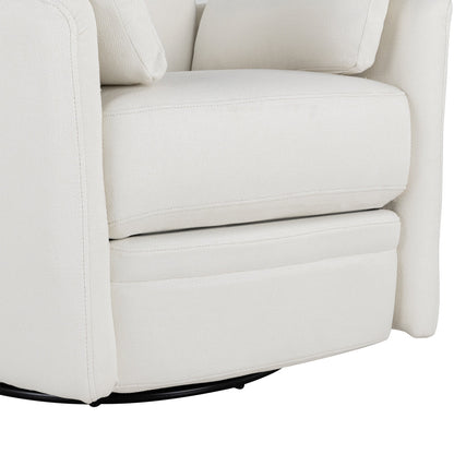 Manual Upholstered Swivel Rocker Recliner with 360° Rotation, Adjustable Backrest, and Removable Support Pillows